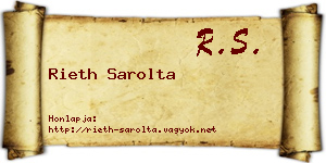Rieth Sarolta névjegykártya